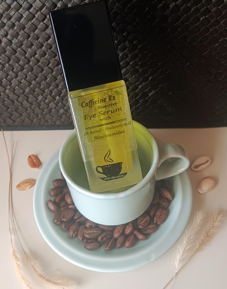 Organic Caffeine Eye Serum, Retinol Eye Serum, Hyaluronic Acid, Niacinamides, Vegan, fine lines, eye puff, dark circles, Anti-Aging, image 2
