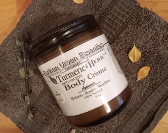 Crema corporal de cúrcuma y hierbas, orgánica, para piel seca, hidratante, para acné, con cúrcuma y manchas oscuras, ayurvédica, 226 ml
