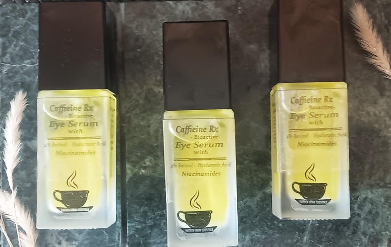 Organic Caffeine Eye Serum, Retinol Eye Serum, Hyaluronic Acid, Niacinamides, Vegan, fine lines, eye puff, dark circles, Anti-Aging, image 4