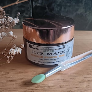 Organic Eye Mask - Triple C: Caffeine, Beta Carotene, Vitamin C, wrinkles, fine lines, eye puffiness, crows feet, Vegan ,Ayurveda