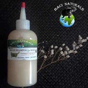 ARGAN & CALENDULA Conditioning Dog Shampoo: Organic, Pet Shampoo, Natural Dog Shampoo, Vegan, Hot spots,Dry skin, Itchy skin, Dermatitis