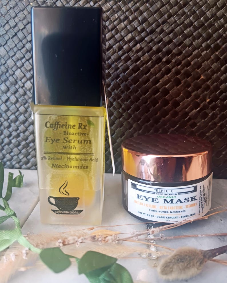 Organic Caffeine Eye Serum, Retinol Eye Serum, Hyaluronic Acid, Niacinamides, Vegan, fine lines, eye puff, dark circles, Anti-Aging, image 7