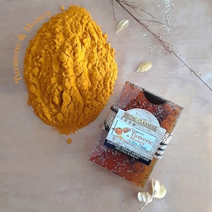Turmeric & Honey Acne Face Soap: Oily skin, Acne, blackheads,whiteheads, pimples, Turmeric Soap, Face cleanser, Ayurvedic image 2