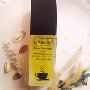 Organic Caffeine Eye Serum, Retinol Eye Serum, Hyaluronic Acid, Niacinamides, Vegan, fine lines, eye puff, dark circles, Anti-Aging, image 5
