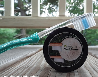 REMINERALIZING Tooth Powder: LAVENDER MINT Organic | Tooth Polish | Natural Toothpaste | Glycerin free | Vegan Toothpaste | Flouride Free