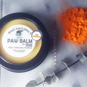 Organic Turmeric Paw Balm for DOGS - Paw protection, Dog wellness, Pet care, dry paw pads, dog paw balm, dog healing salve 2.5oz