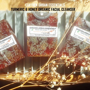 Turmeric & Honey Acne Face Soap: Oily skin, Acne, blackheads,whiteheads, pimples, Turmeric Soap, Face cleanser, Ayurvedic image 1