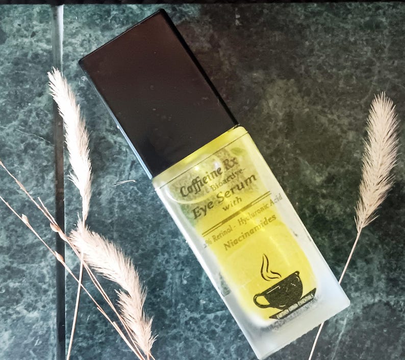 Organic Caffeine Eye Serum, Retinol Eye Serum, Hyaluronic Acid, Niacinamides, Vegan, fine lines, eye puff, dark circles, Anti-Aging, image 3