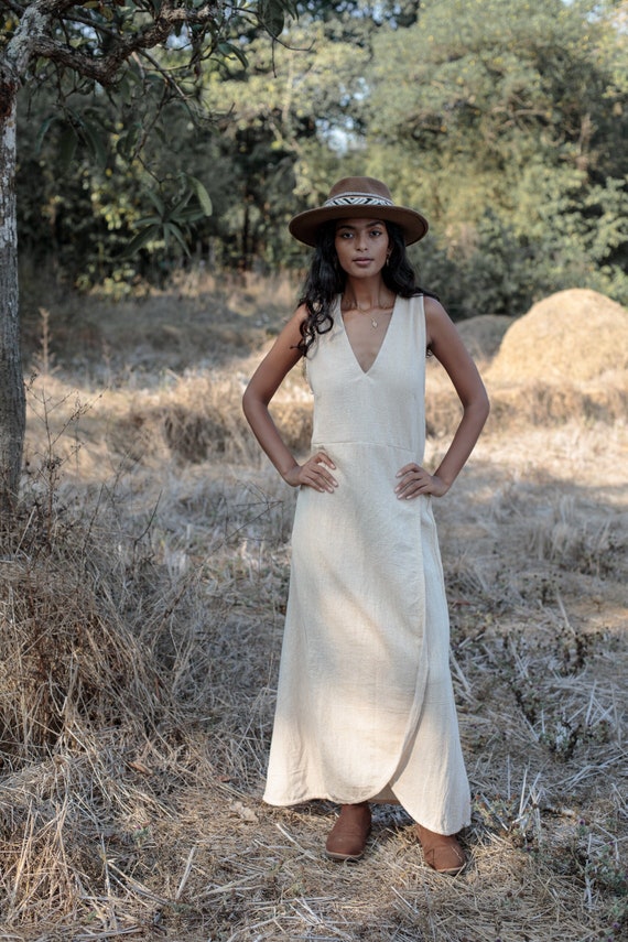 light beige maxi dress ASTA RESORT - Yasmin Hand Beaded Mini Dress