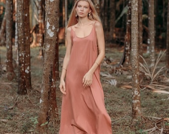 Dusty Pink Maxi Dress Hand-loomed Organic Cotton Boho Bridesmaid Wedding Guest Gown - Etsy Dusty Pink Maxi Dress Hand-loomed Organic Cotton Boho Bridesmaid Wedding Guest Gown - Etsy