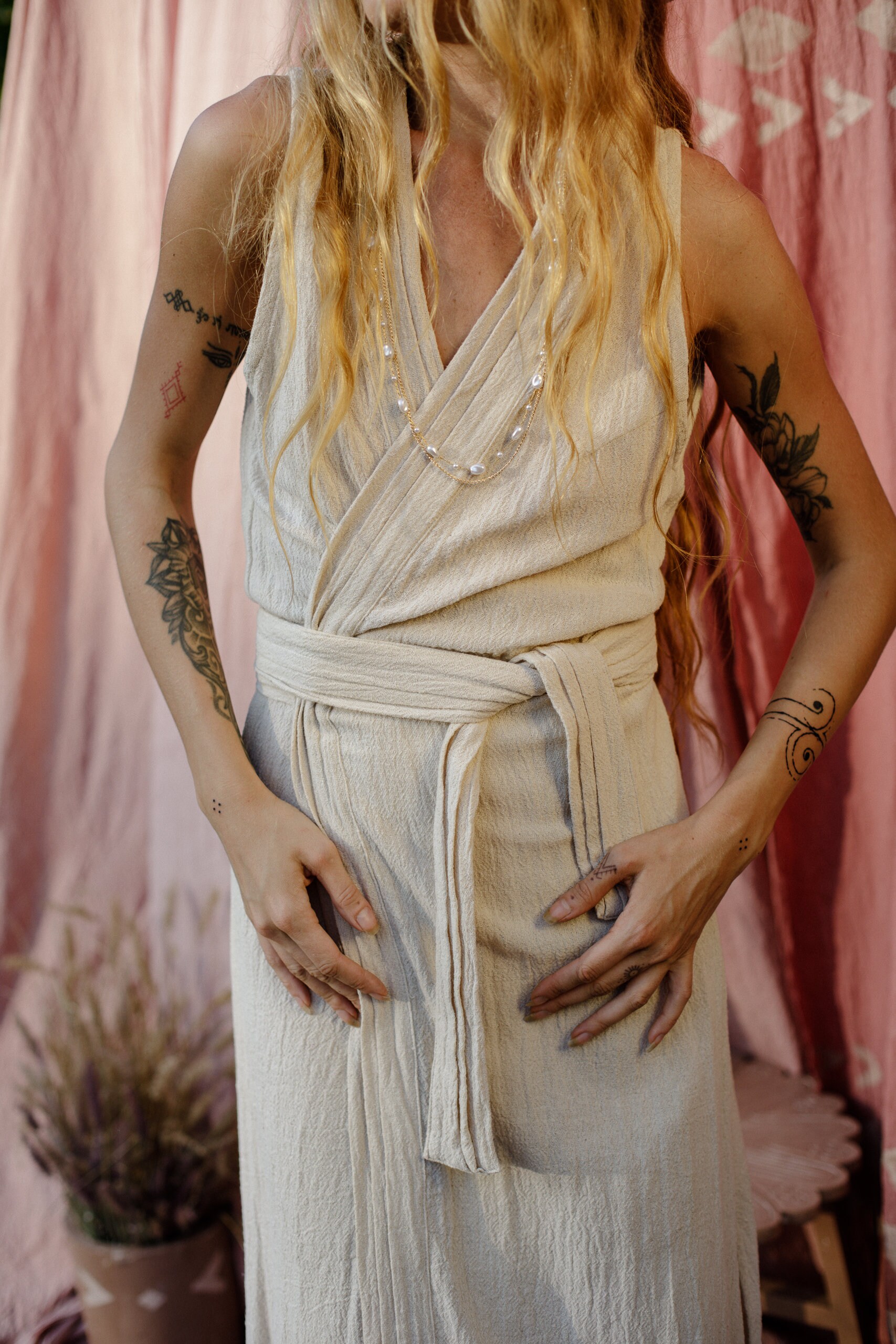 princess polly baby blue dress Earth Bound Trading Jade Sari Wrap Maxi Dress - boho Elegance Redefined! main image 1