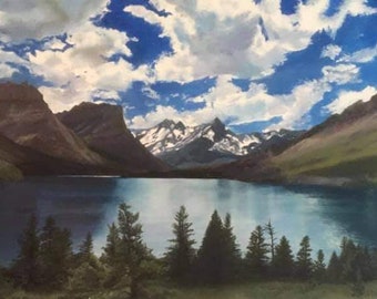 Montana Lake Giclee Print of Original Oil Painting