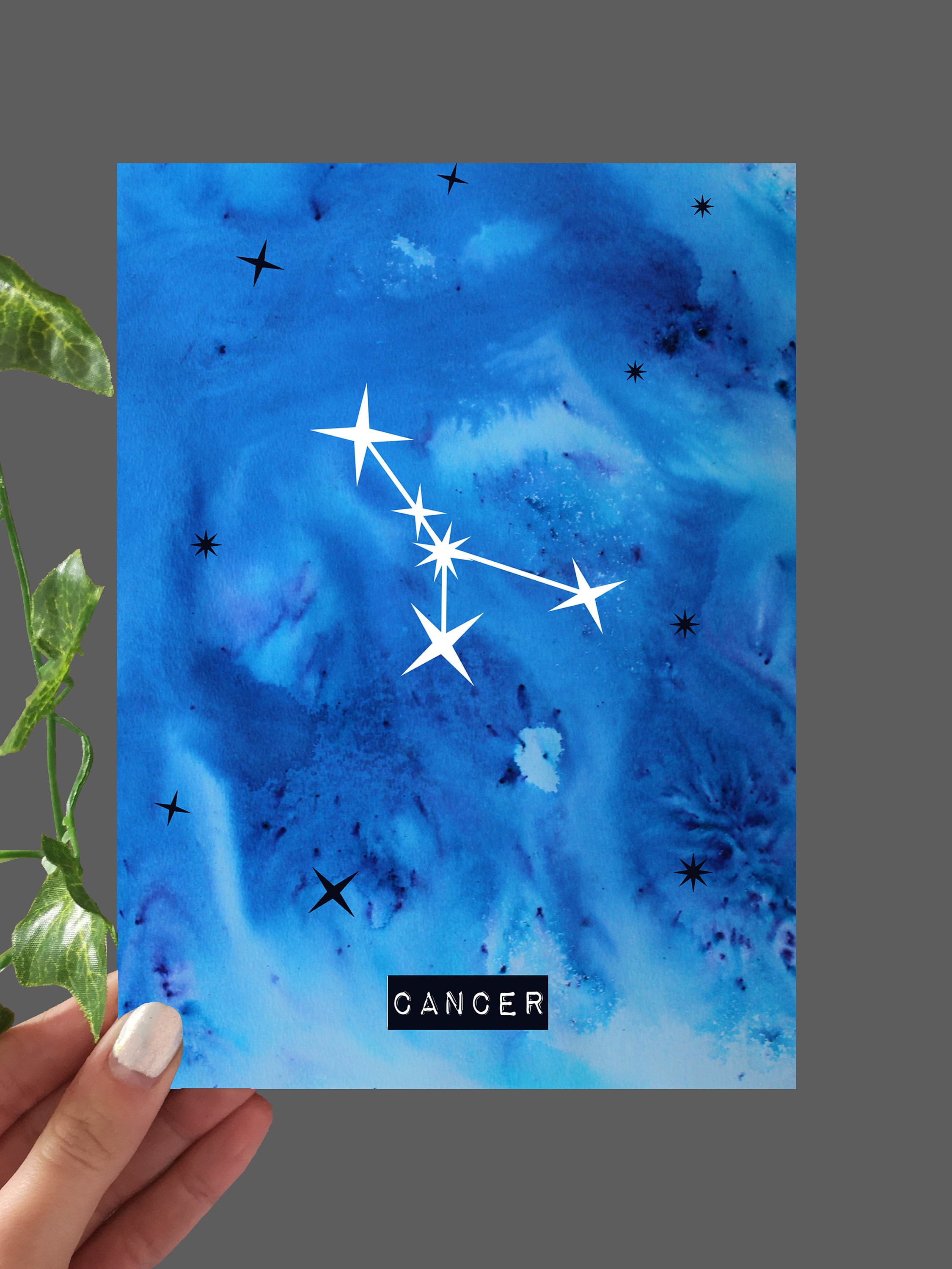 Cancer Star Sign Print Zodiac Wall Art Bedroom Decor Birthday Gift