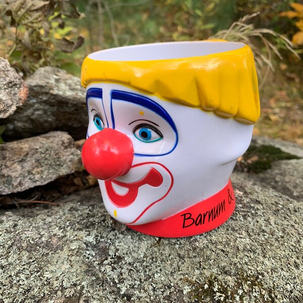 Vintage 1970s Barnum and Bailey Clown Mug Ringling Bros. Sideshow Freak Freaks Freakshow Carnival Circus Johnny Eck Grady Stiles Barnum