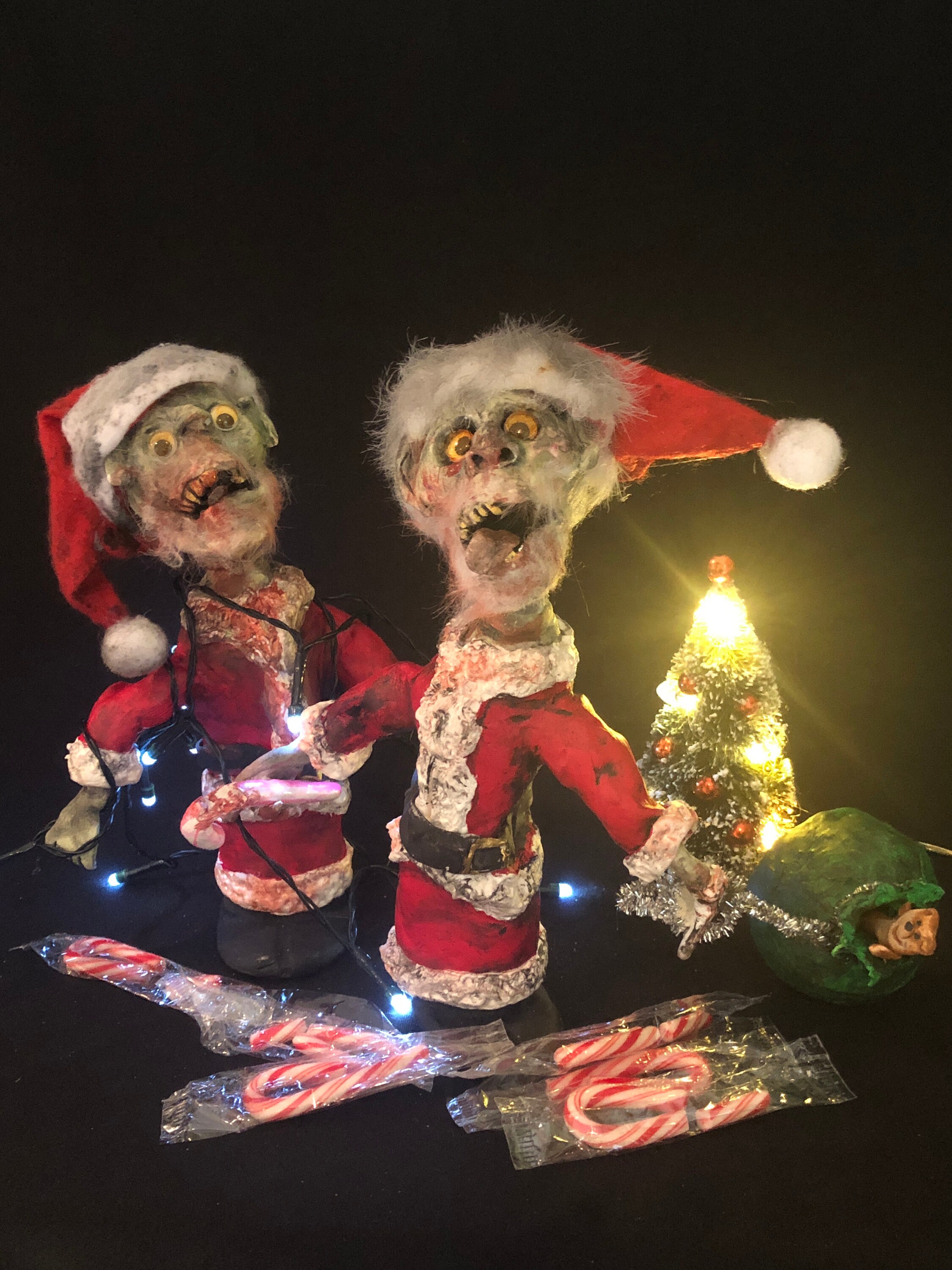 Santa Zombie Bobble Head Candy Container 1 Etsy