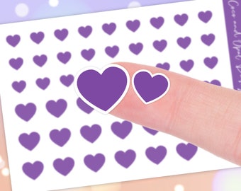 Purple Heart Planner Stickers in Small and Large Sizes