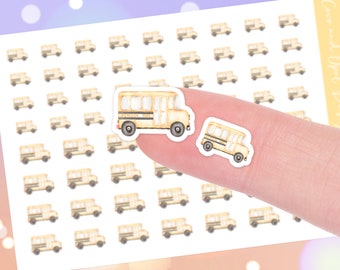 School Bus Planner Sticker Sheet in Your Choice of Size