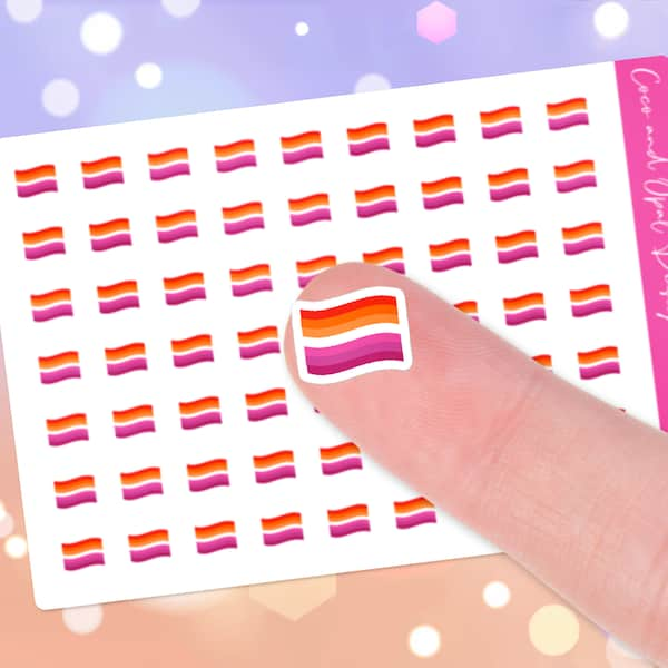 Cute Lesbian Flag Planner Stickers