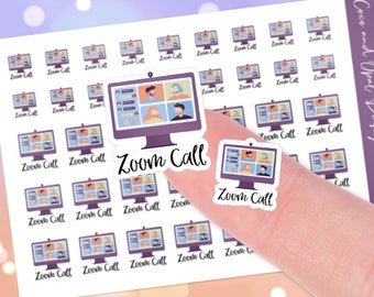 Cute Zoom Call Planner Stickers in Small and Medium Sizes