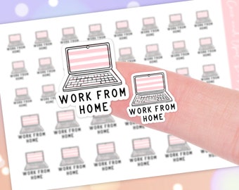 Cute Work From Home Planner Stickers in Small and Large Sizes