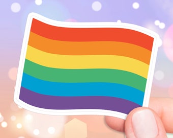 Gay Pride Flag Die Cut Sticker