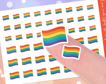 Gay Pride Flag Stickers in Small and Medium Sizes