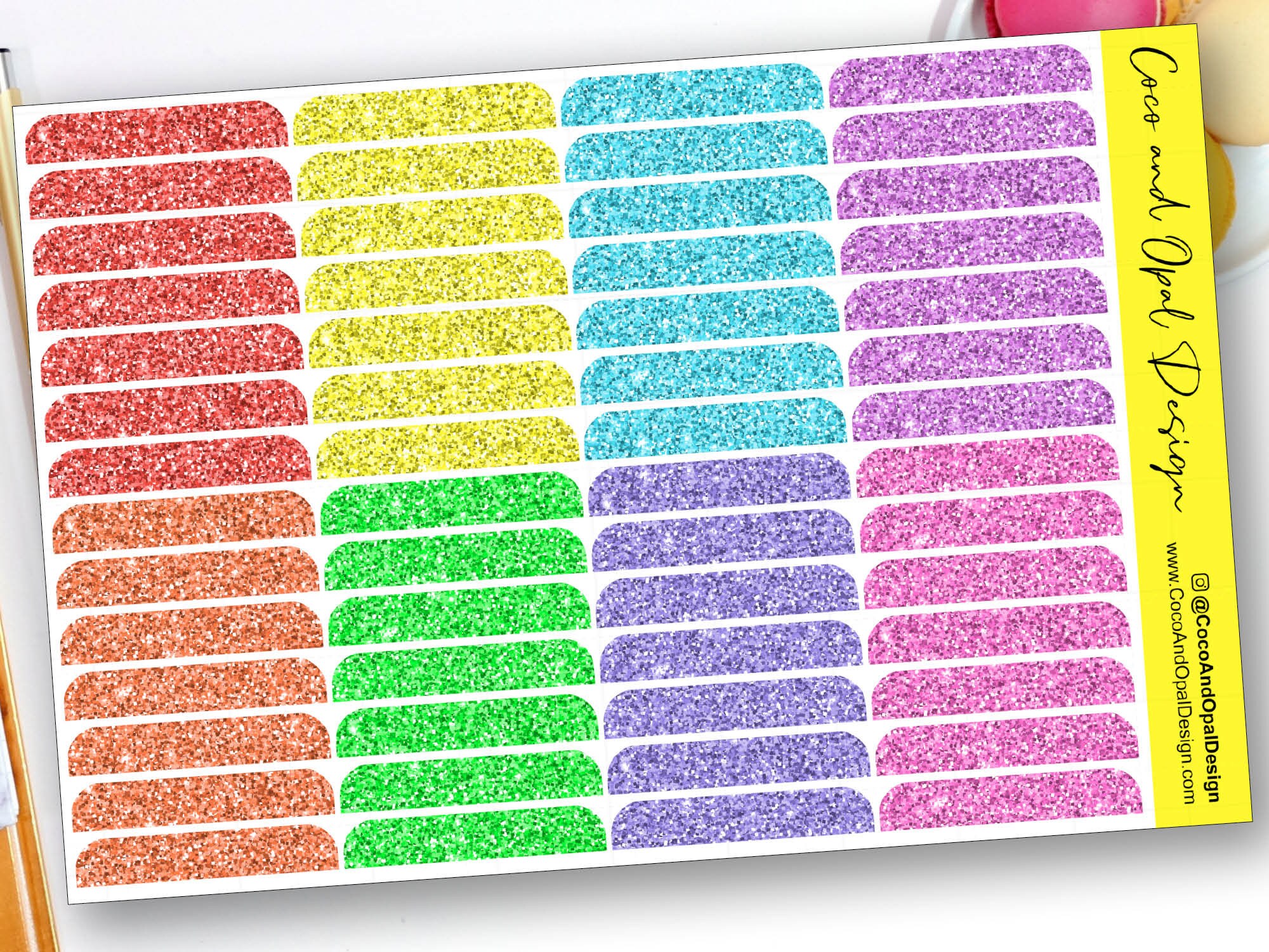 Glitter Planner Sticker Headers for Erin Condren LifePlanner Etsy