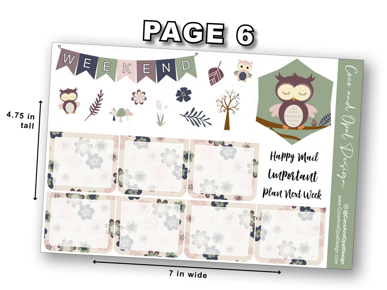 Owl Planner Stickers Printable