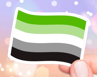 Aromantic Pride Flag Die Cut Sticker