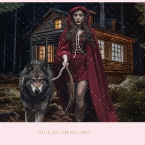 Halloween, Little Red Riding Hood backdrop, Little Red Riding Hood overlay, Little Red Riding Hood composite image, JPG