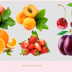 Fruit Overlay, Fruit PNG, Composite Image, Digital Image, Digital Download, Digital Composite, PNG, Overlay, Cherry, Apple, Strawberry,