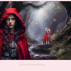 Halloween, Little Red Riding Hood backdrop, Little Red Riding Hood overlay, Little Red Riding Hood  composite image, JPG,