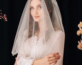 Wedding Veil Mercedes, bridal veil, chapel veil, cathedral veil , Tulle Cathedral length, veil with comb, one tier veil