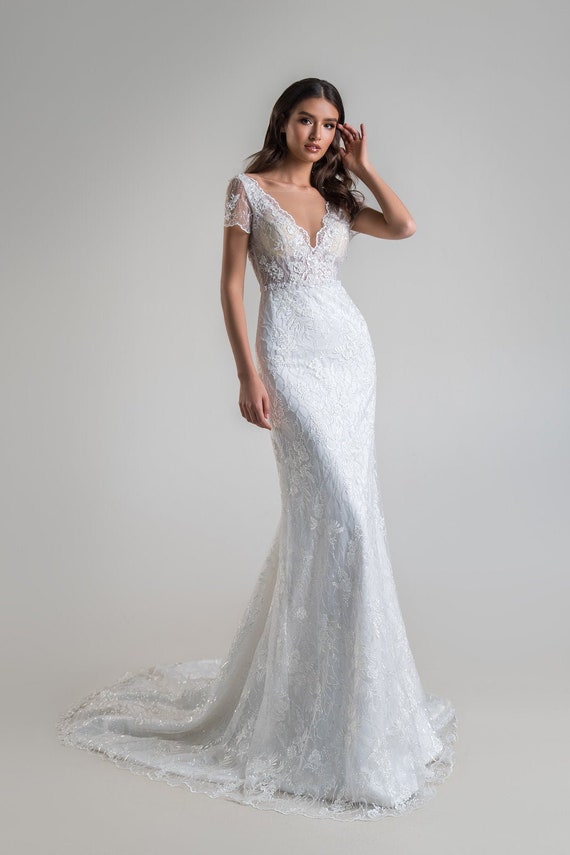 Mermaid Wedding Dress Landry White Wedding Dress Short | Etsy