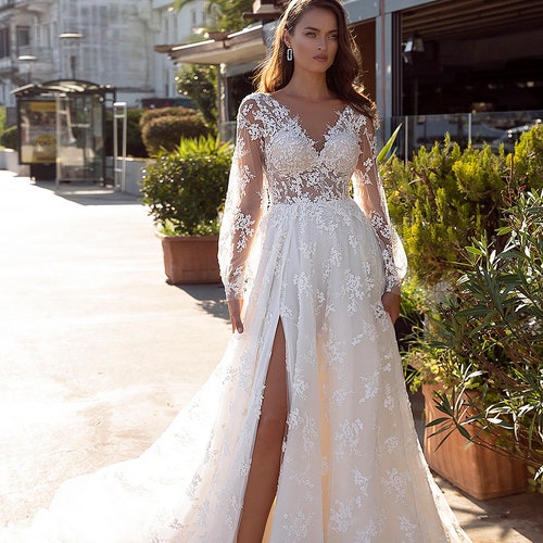 A-line Wedding Dress 5201 Cathedral Wedding Dress Bridal | Etsy