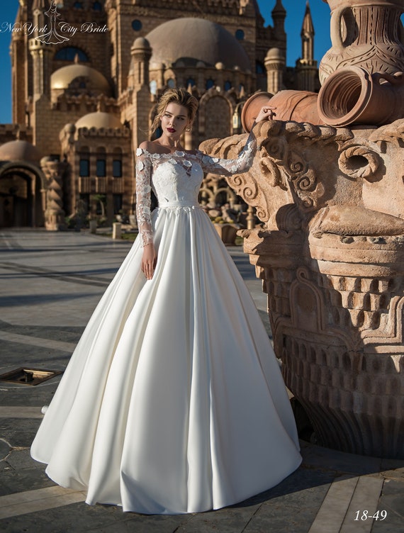 Wedding Dress Maahirah From Nyc Bride Long Sleeve Dresslace Etsy