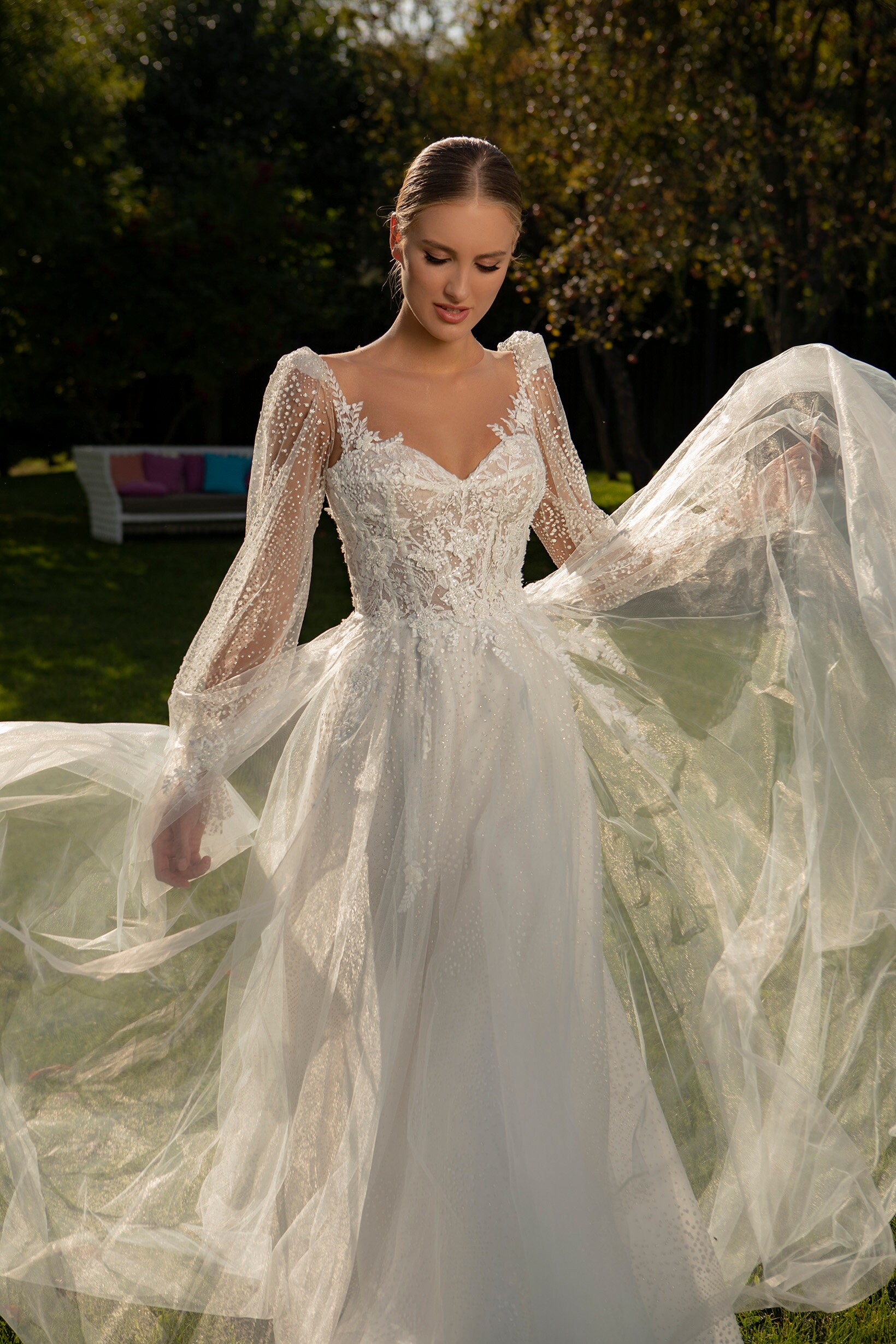 A-line Wedding Dress Verona, Long Sleeves Wedding Dress , Ivory Wedding  Dress, Cathedral Wedding Dress,lace Wedding Dress 