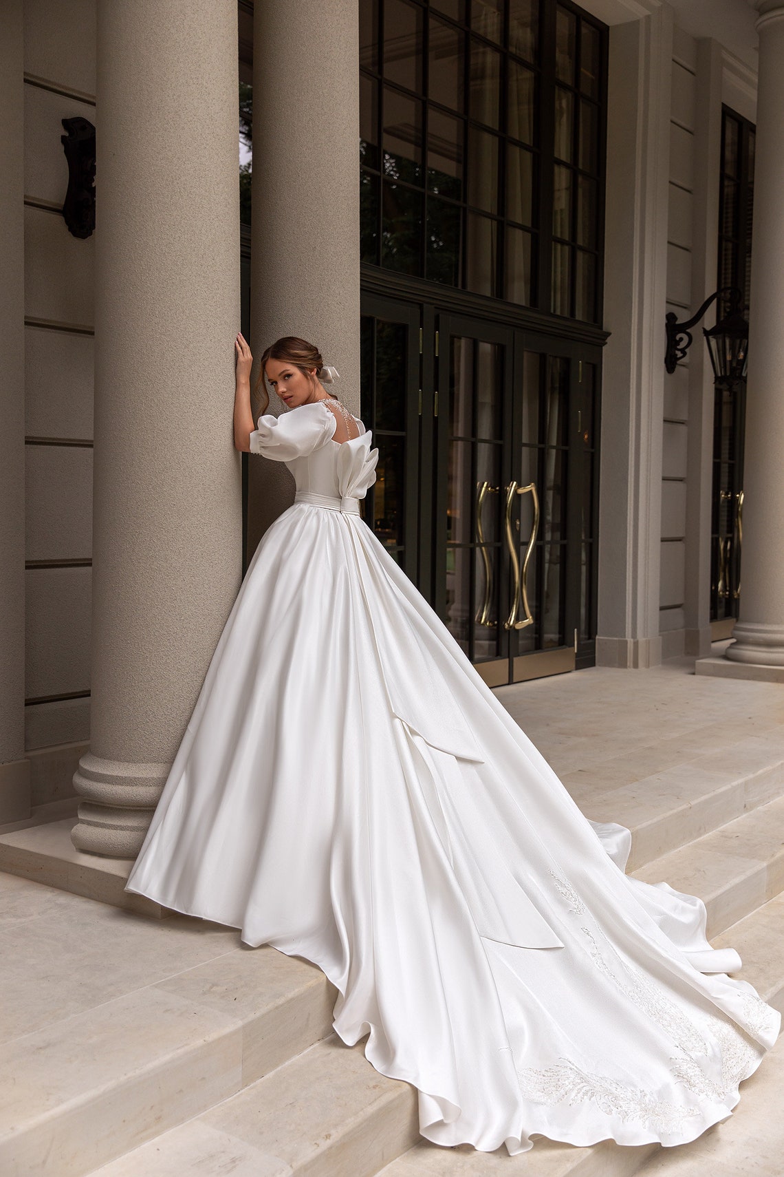 Ball Gown Wedding Dress 5311 Satin Wedding Dress Ivory - Etsy