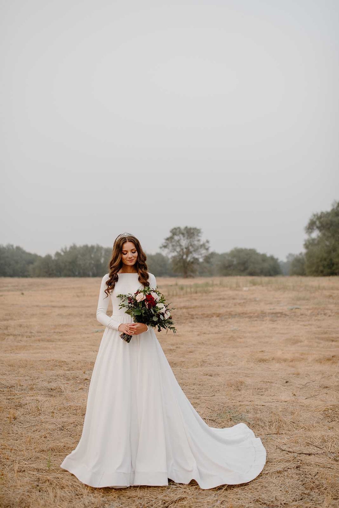 A-line Wedding Dress Belen Long Sleeve Wedding Dress - Etsy
