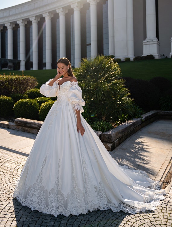 Fanciest Vestidos de novia de encaje para mujer 2023 vestidos de baile  blancos