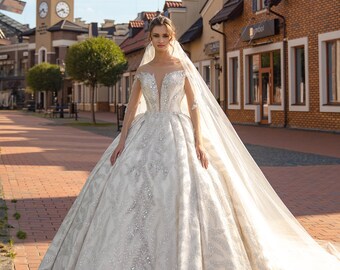 Diamond ball gown wedding cheap dresses