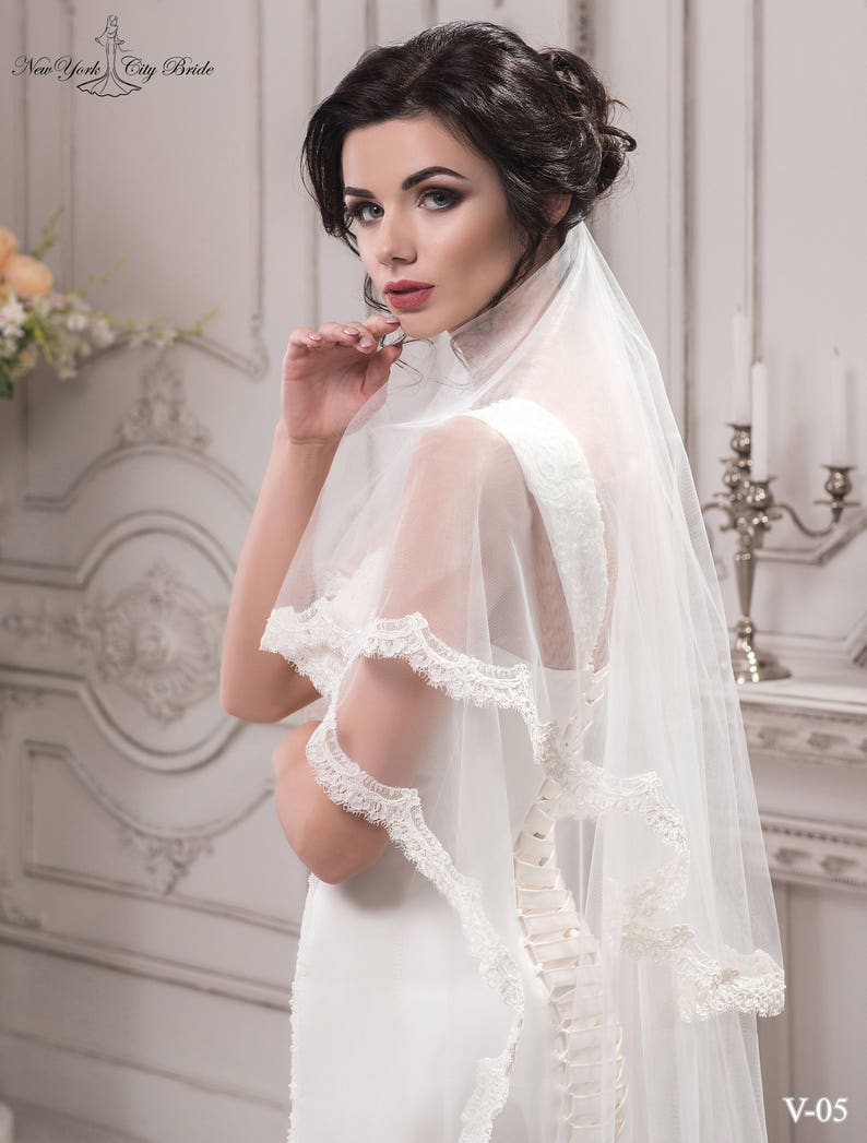 Chapel veil,Lace veil Wedding Veil Amanda,Bridal veil Ivory veil Chapel length veil Cathedral veil White veil