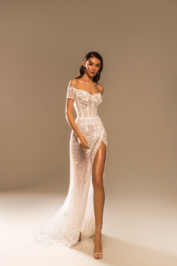 sheath wedding dress