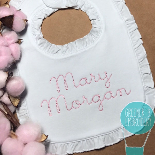 Personalized Bib / Monogrammed Ruffle Bib / Girl's Personalized Bib / Baby Shower Gift / Baby Girl Gift / Baby Monogram / Christening bib