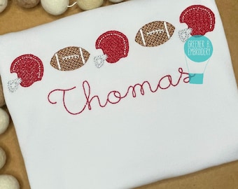 Personalized Football Shirt / Football Embroidery Applique / Sports Applique / Personalized Football Shirt / Personalized Sports Shirt