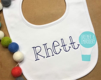 Baby Personalized Embroidery Bib / Personalized Boy Bib / Monogram Bib / Monogram Bib / Boy Baby Shower Gift / Blue Bib / Embroidered Bib