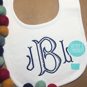 Monogram Bib / Boy Personalized Bib / Baby Shower Gift / Baby Boy Gift / Baby Monogram / Christening Bib / Girl Monogram Bib / Ribbed Mono