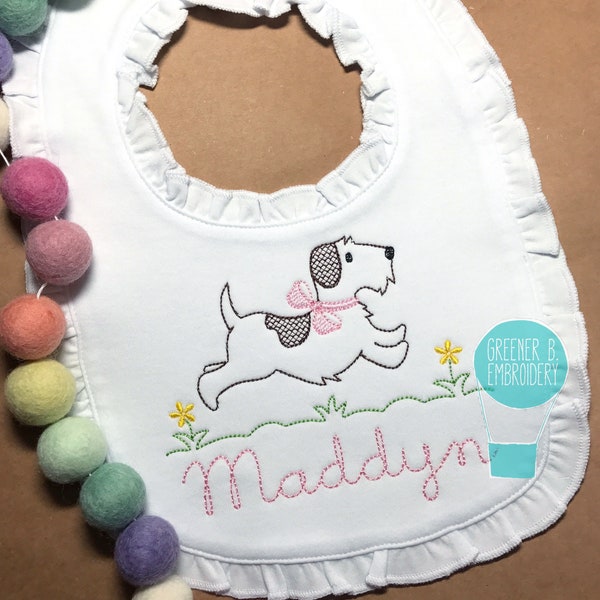 Personalized Baby Bib / Personalized Doggie Bib / Baby Dog Bib / Baby Shower Gift / Baby Puppy Bib / Girl Personalized bib / Girl Bib