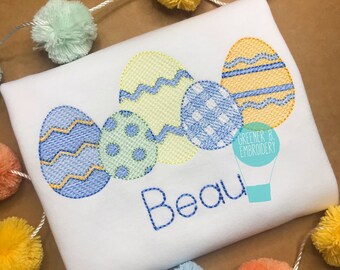 Boy Easter Egg Shirt / Easter Applique Embroidery / Easter Outfit / Baby Easter Shirt / First Easter 1st / Easter Applique Shirt