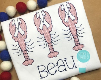 Crawfish Embroidery Shirt / Crawfish Embroidery / Girl Crawfish / Boy Crawfish / Mardi Gras / Crawfish Boil Shirt